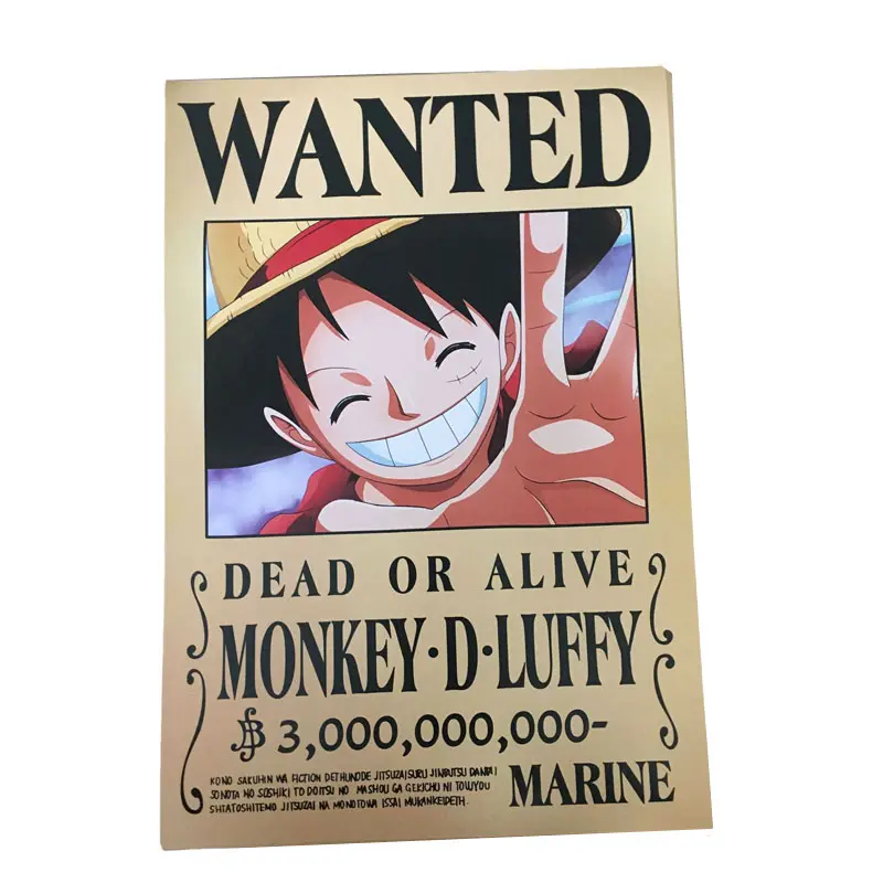 42*29CM 24 adet/takım küçük Zoro Luffy istedim serisi Anime karikatür Placard istedim Poster Retro Kraft kağıt Nami
