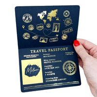 Divertido Juguete de Pasaporte con Cubierta de Cartón, Diseño de Globo Terráqueo, Páginas de Doble Capa de Primera Calidad, Impresión Offset, Relieve, Recuerdo para Coleccionistas