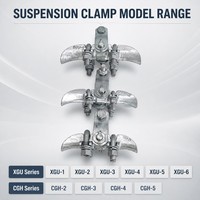 Pince de suspension de type trunnion série XGU en fonte malléable galvanisée à chaud, norme IEC, pour ligne de transmission électrique aérienne
