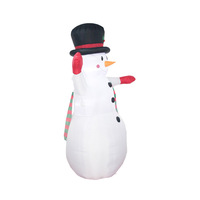 Vente chaude Personnalisé 2.4m Rouge Main Noël Bonhomme De Neige De Noël Décoration De Noël Gonflable