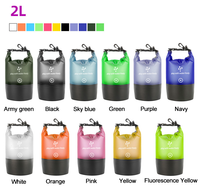 Sac sec imperméable ultraléger 2L Transparent Roll Top plage sac flottant océan Pack Kayak Camping plongée natation sac à dos