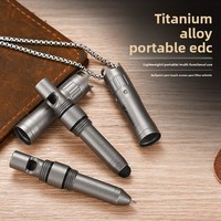 Sifflet de survie à usage multiple en titane, granit mat, caoutchouc souple pour stylet d'écriture, sifflet en métal.