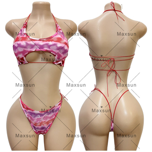 Maxsun Striptizci Kıyafetleri Dans Giysileri Egzotik Taytlar Çekici Oyuklu Fileli Askılı Çoraplar Kulüp Egzotik Baskılı Dans Giysileri MS144 - Product Image 3