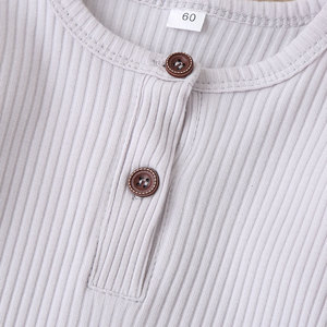 Mono de Algodón para Bebé Recién Nacido, Estilo Casual Coreano, Diseño INS, Manga Larga, Color Sólido, Primavera Otoño, Talla 12, Tejido de Punto - Product Image 4