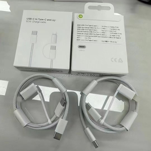 Cavo USB-C a C e Lightning 2 in 1 all'ingrosso, ricarica rapida, in nylon intrecciato, PD 60W, per trasferimento dati, compatibile con Android <span class=keywords><strong>Samsung</strong></span> - Product Image 1