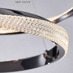 Lámpara Colgante LED de Aluminio de Color Negro Perla Redonda de Estilo Nórdico Moderno - Product Image 6