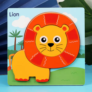 Animal 3D Montessori DIY <span class=keywords><strong>Puzzle</strong></span> en bois Jouet éducatif pour enfants de 5 à 7 ans et artisanat Jouets en bois interactifs faits à la main - Product Image 2