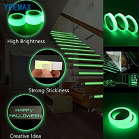 Rollo de Vinilo PET/PVC Fotoluminiscente Autoadhesivo Súper Brillante de 12H, Luminoso en la Oscuridad, Impermeable, Fácil de Cortar, para Señales de Seguridad DIY