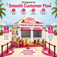 Tente de fruits frais lumineuse et professionnelle pour la publicité, idéale pour les stands de smoothies et la vente de nourriture en extérieur