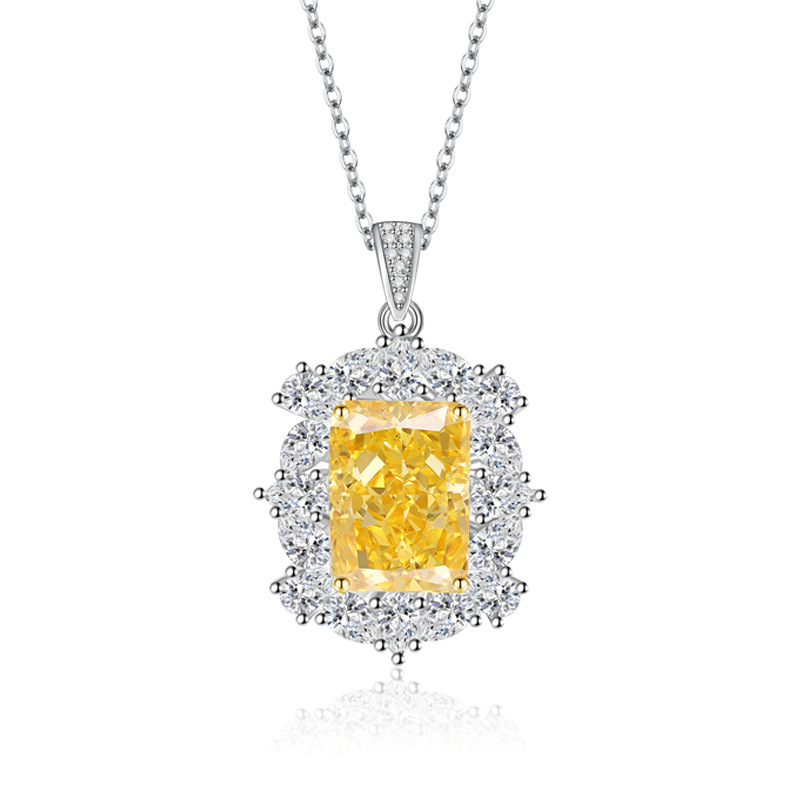 Pendentif simple + chaîne en forme de O (jaune)