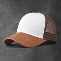 Nueva Gorra de Béisbol de 6 Paneles Ajustable de Malla y Gamuza con Forro Polar, Logotipo Personalizado, Protección Solar para Verano, Transpirable, con Contraste de Color