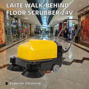Autolaveuse autoportée jaune avec brosse double latérale, équipement de nettoyage électrique 24V pour centre commercial, produits RTS - Product Image 2