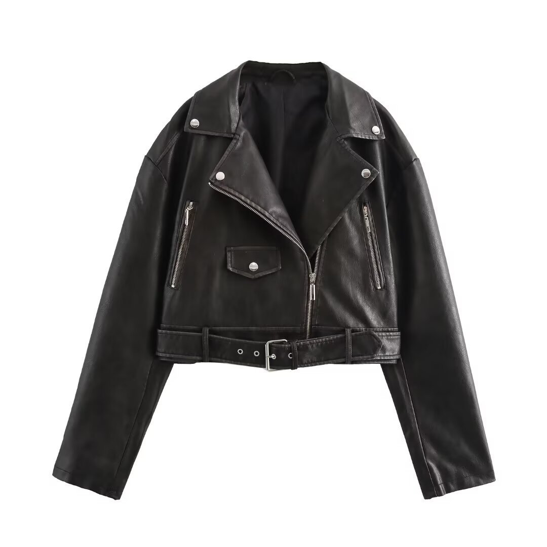 Women's Faux Leather Moto Jacket