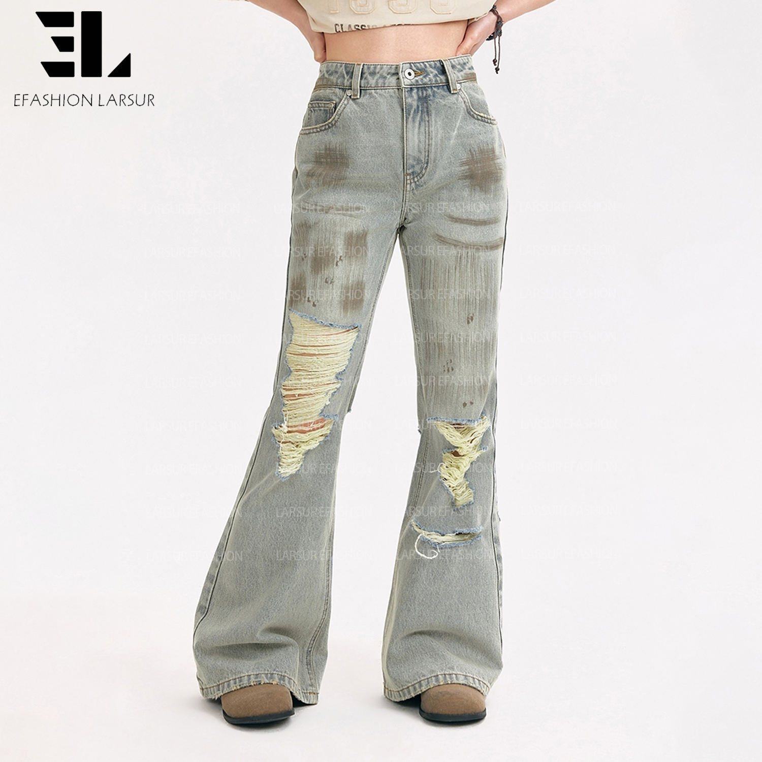 Women Dirty Wash Skinny Jeans Wholesale Customized