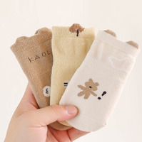 Chaussettes de sol antidérapantes confortables et élastiques pour bébé, avec oreilles mignonnes, en coton sans couture, sûres pour les nouveau-nés