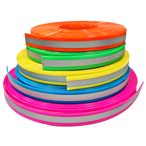 고품질 형광 오렌지 반사 친환경 방수 유연 TPU 코팅 폴리에스터 웨빙 맞춤형 로고 직조 - Product Image 6