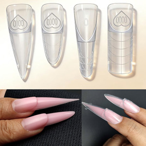 Nuove Dual <span class=keywords><strong>Form</strong></span> per Unghie in Acrilico per French Tip Strumento di Estensione Unghie Logo Personalizzato Forme Sandwich Doppie per Unghie - Product Image 2