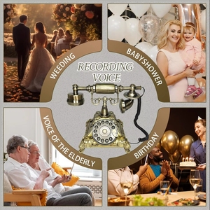 Antique <span class=keywords><strong>téléphone</strong></span> Audio livre d'or <span class=keywords><strong>téléphone</strong></span> voix bénédiction fixe Vintage remise des diplômes fête d'anniversaire mariage Audio livre d'or - Product Image 3