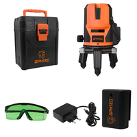 Niveau laser rotatif automatique auto-nivelant DINLI GT-X3 5 lignes vert de haute qualité avec pieds en caoutchouc, précision 1 mm/7 m, garantie 3 ans
