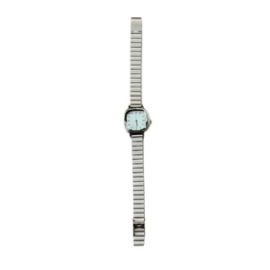 Montre à quartz carrée vintage pour femme, cadran vert, bracelet en acier inoxydable argenté - Product Image 4