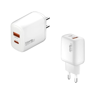 2025ใหม่ EU US UK Type C ที่ชาร์จไฟติดผนัง38W USB อะแดปเตอร์เดินทาง QC3.0 PD 20W ที่ชาร์จ Type C สำหรับ <span class=keywords><strong>iPhone</strong></span> 15 16 <span class=keywords><strong>Pro</strong></span> <span class=keywords><strong>Max</strong></span> PLUS - Product Image 1