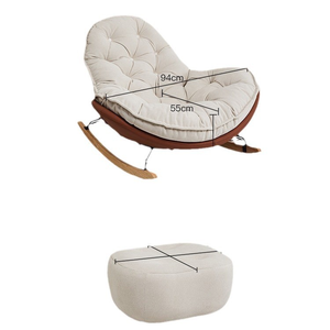 Recliner Comfortable Thickened <b>Wood</b> Penguin <b>Rocking</b> <b>Chair</b> Living Room Bedroom Balcony Home Leisure Lazy Sofa Style for Single - Product Image 6