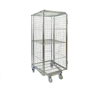 Tùy chỉnh 500kg Công suất lưu trữ an ninh hậu cần dây kim loại gấp thép cuộn container