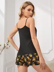 Custom Summer Women's Sleepwear Sleeveless Top And Short Pajamas Set Homewear Lace Nightwear Wholesale