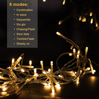 F5 Guirlandes lumineuses LED Décorations de Noël extérieures étanches à piles pour décoration de jardin