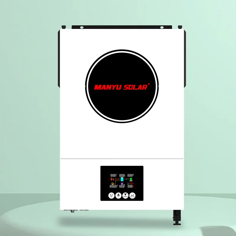 Inverter tenaga surya hibrida 120A Mppt, inverter tenaga surya tanpa baterai, 3,6 kW 24v 6,2 kW 48v On/Off