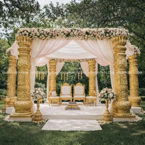 La decoración de bodas indias de lujo Maharaja Heritage Royal Mandap, con artesanía tradicional y elegancia real. - Product Image 2