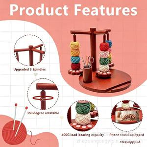 Soporte de madera para bobinas de hilo con forma de pata de gato de 11 pulgadas, organizador de escritorio para artículos de manualidades - Product Image 3