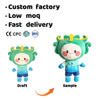 Boneka Maskot Acara Olahraga Custom dengan Logo Naga Bayi, Souvenir Upacara, Karakter Boneka Isi Dakron, Grosir
