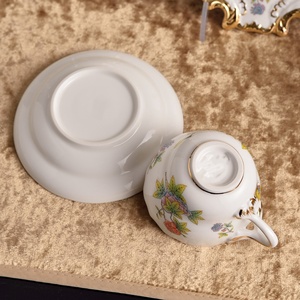 Wholesale American Style Tea Coffee Bone China Portable Saucer <b>Cup</b> <b>Set</b> Butterfly Dragonfly Palace Flower Vintage Pastoral Design - Product Image 3