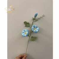 Buket Morning Glory Rajutan Tangan Berkualitas Tinggi Buatan Artisan, Kerajinan Jadi untuk Hadiah Ulang Tahun, Hadiah Pindah Rumah, Dekorasi Taman Luar Ruangan