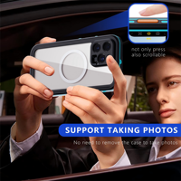 SHELLBOX Magnetic IP68 Tahan Air TPU+PC+PET  Casing Ponsel Kristal Bening dengan Tali Gantungan untuk iPhone 17 16 15 Pro Max