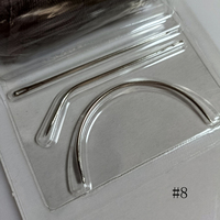 Aiguille de tissage de cheveux en nylon en forme de C pour extension de trame de cheveux brésiliens