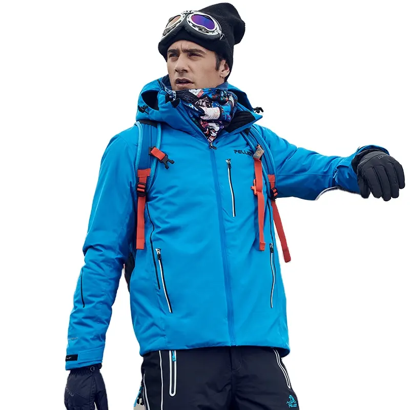 Ветрозащитная Теплая Лыжная куртка лыжные костюмы Водонепроницаемая спортивная одежда высокого качества Зимняя мужская зимняя 100% из полиэстера
