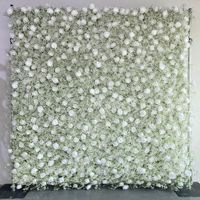 Alwaysbloom Mur de fleurs artificielles en soie 5D, roses dégradées avec sensation hydratante, décorations murales de mariage, modèle en rouleau Gm020