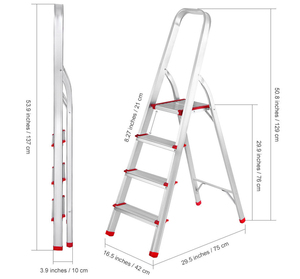 Nouvelle échelle pliante à <span class=keywords><strong>5</strong></span> <span class=keywords><strong>marches</strong></span> en <span class=keywords><strong>aluminium</strong></span> à prix avantageux 2026, plateforme à double alliage avec poignée - Product Image 4