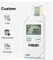 Registrador de Datos de Temperatura LCD de Un Solo Uso con Software Personalizado para Reingeniería, Informe USB PDF