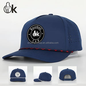 Gorra de Béisbol Personalizada con Logotipo, Color Azul Marino, Estilo Camionero, 5 Paneles, con Cuerda, Gorra de Golf Perforada - Product Image 1