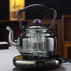 Glass Teapot Electric Kettle With <b>Ceramic</b> Base Boil Dry Protection Automatic Shut Off For <b>Tea</b> Making - Product Image 1