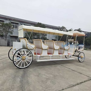 Wedding Style 4-<b>row</b> Sightseeing Carriage/Tour Park Sightseeing Carriages/Electric Horse-Drawn Elegant Tourist Carriage - Product Image 3