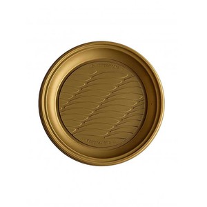 Assiettes à dessert en bioplastique biodégradable et compostable, diamètre 17 cm, dorées, 20 pièces/paquet - Product Image 1