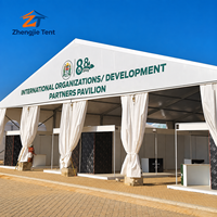 Tente de réception extérieure de grande envergure 20x50m, à structure en aluminium et toit en PVC imperméable, pour événements commerciaux