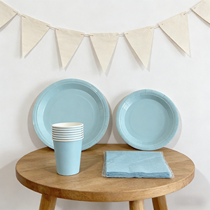 ชุดอุปกรณ์จัดงานเลี้ยงสีพื้น DAMAI ชุดจานชามกระดาษสีพื้นแบบใช้แล้วทิ้ง ขนาด 7 นิ้ว 9 นิ้ว พร้อมถ้วยกระดาษและผ้าเช็ดปาก - Product Image 1