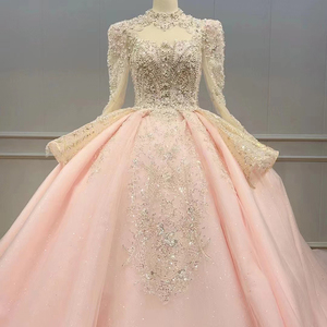 Robe de bal rose perlée pour Sweet 16, robe de luxe légère, jupe tutu pour scène, examen d'art vocal, pour femme Wn032 - Product Image 1