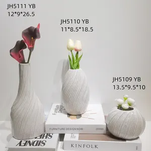 Pot penataan bunga Dekorasi Desktop vas keramik putih Nordik vas bunga Mini