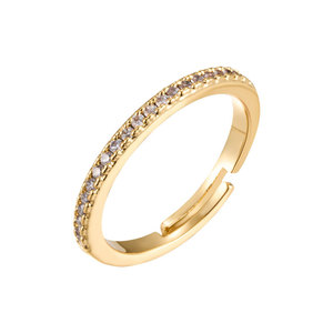 Minimalist Zircon Open Ring Pave Setting Daily Wear Unisex Fashion Jewelry Index Finger Ring - Product Image 5